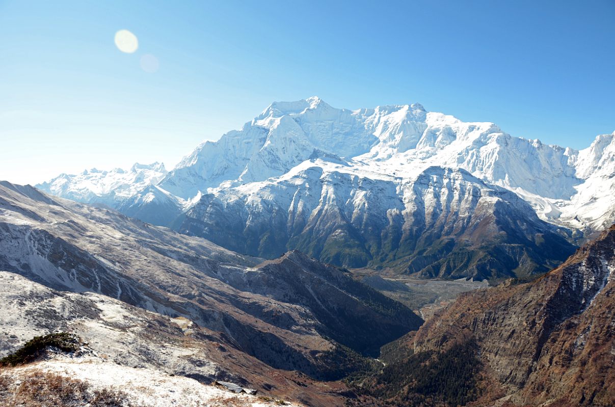 11 Lamjung Himal, Annapurna II and Annapurna IV From The Trail To Chulu Far East Base Camp 